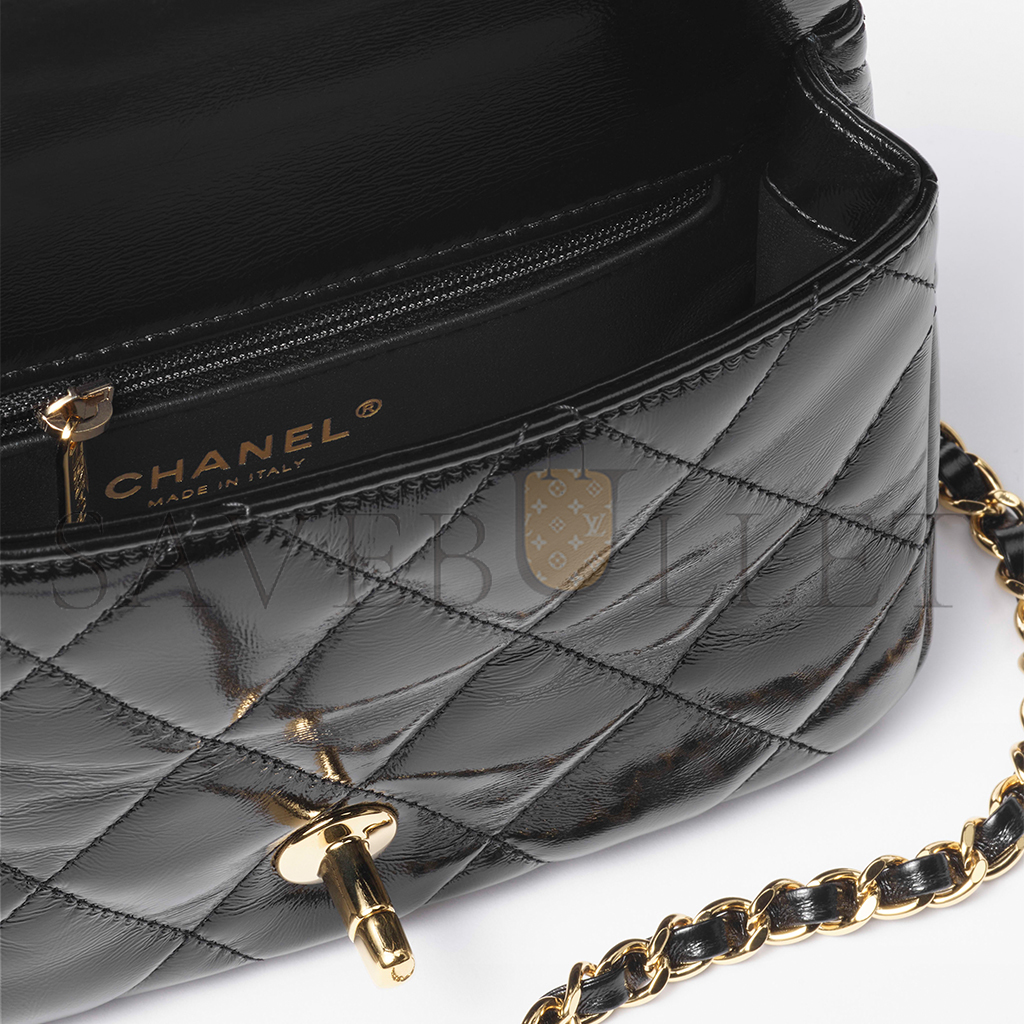 Ch*el master mini flap bag with top handle as5032 (19*14*8cm)